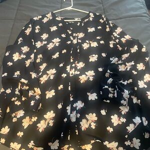 Floral Black Blouse
